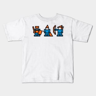 Knight, Wizard, Archer - 8Bit RPG Characters Kids T-Shirt